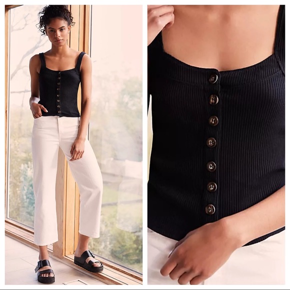 FREE PEOPLE BOHO CAMI TANK TOP SLEEVELESS TEE A2C - Picture 9 of 14